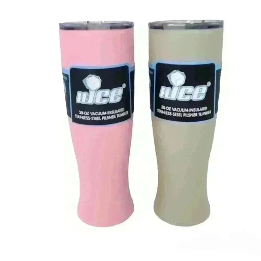 2 Nice 30 oz Vacuum-Insulated Stainless-Steel Pilsner Tumbler